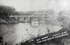 Perley MN Minnesota Ridge Over the Red River 1908 RPPC Photo Postcard COPY