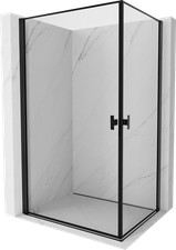 Mexen Mist-B Duo Duschkabine 90x100 cm, schwarz, schwenkbare Türen