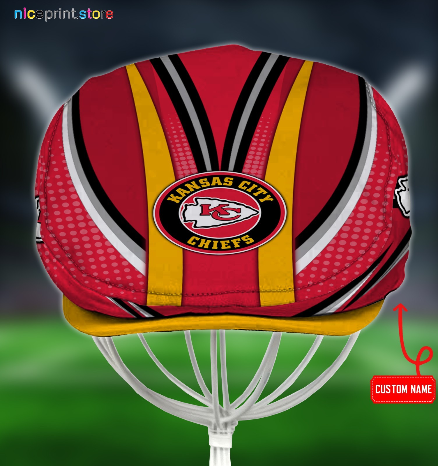 Kansas City Team Chiefs Jeff Cap NFL Jeff Cap Driving Cap Golf Cap Flat Cap