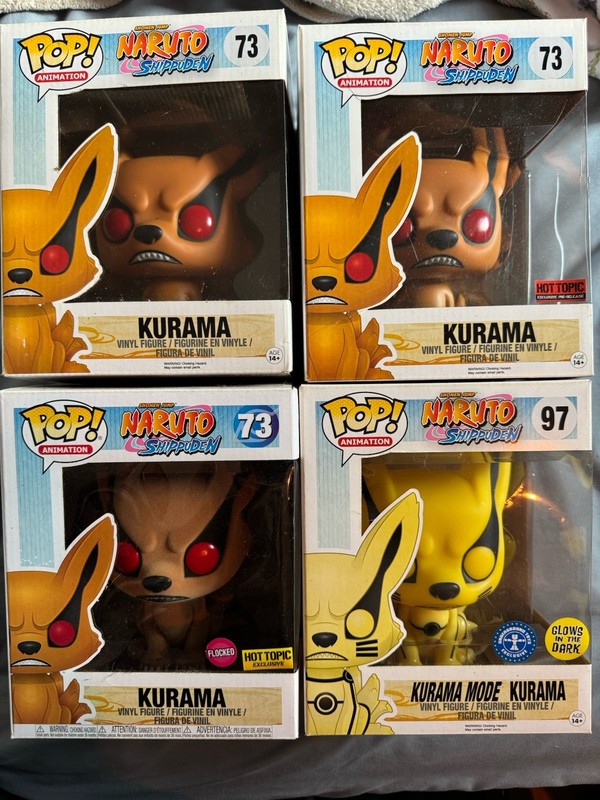 22x Naruto Funko Pop Bundle Chase Glow Exclusive Kurama Flocked Collection