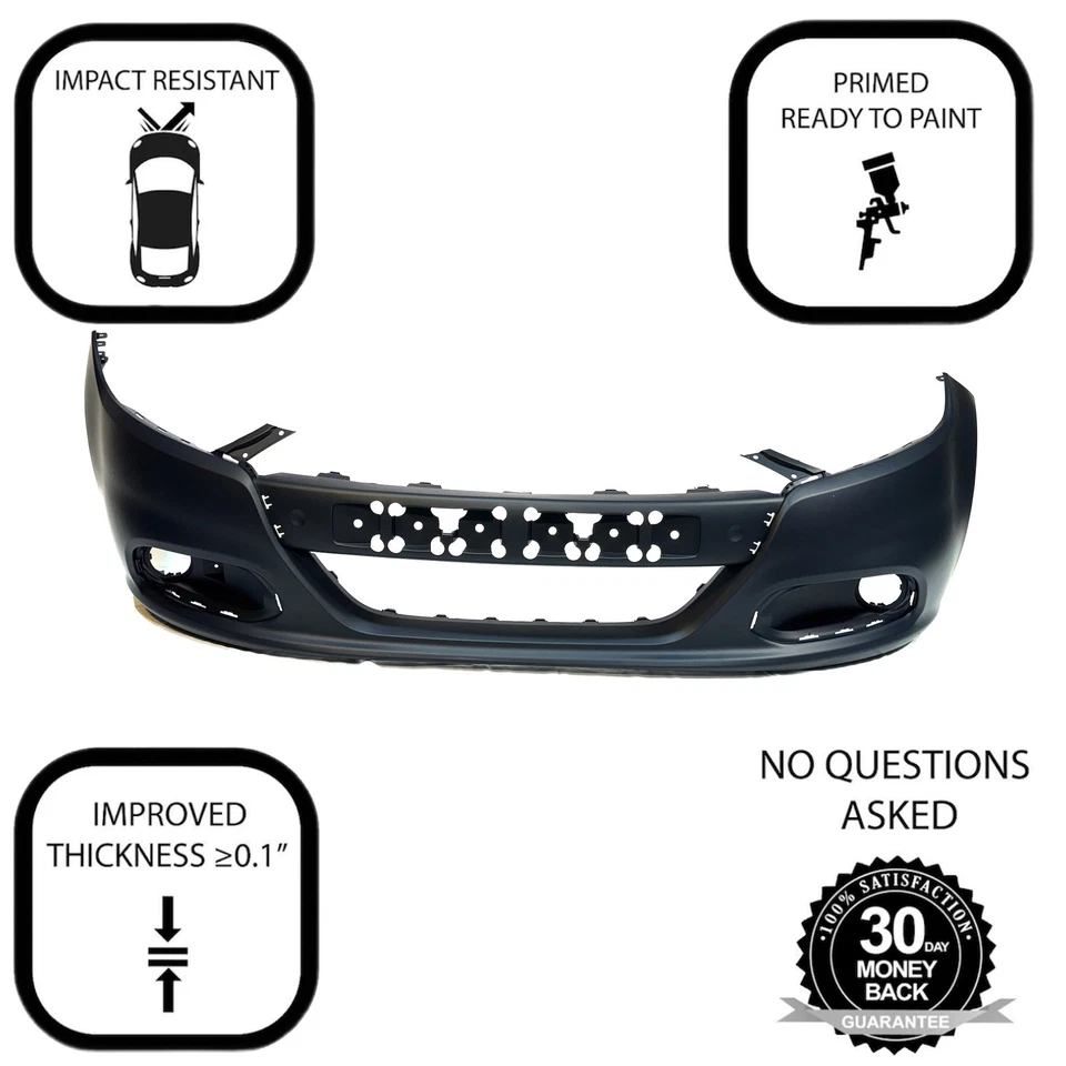 Cubierta de parachoques delantero imprimada fascia para Dodge Dart 2013-2016 68071974AB CH1000A29 Foto 3 de 4