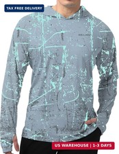 Men's UPF 50 Sun Protection Hoodie Shirt Long Sleeve SPF Fishing Outdoor UV Hik