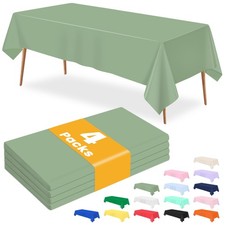 4 Packs Sage Green Tablecloth for Rectangle Table 54 X 108 Inch Light Green P...