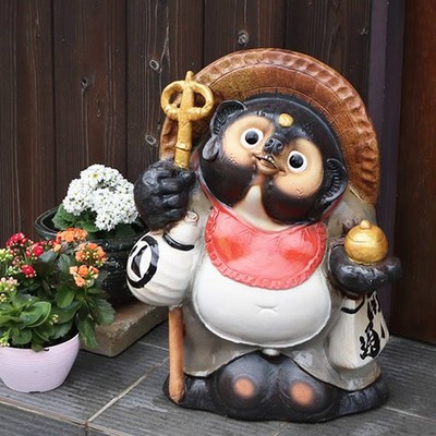 Shigaraki Ware No.20 Jizo Tanuki Ceramic Raccoon Dog Statue
