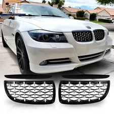 For 2005-08 BMW E90 E91 320i 330i 335i Sedan Pre-LCI Front Diamond Kidney Grill