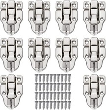 10PCS Metal Duckbilled Box Hasp Lock Toggle Latch Catch for Wooden Silver