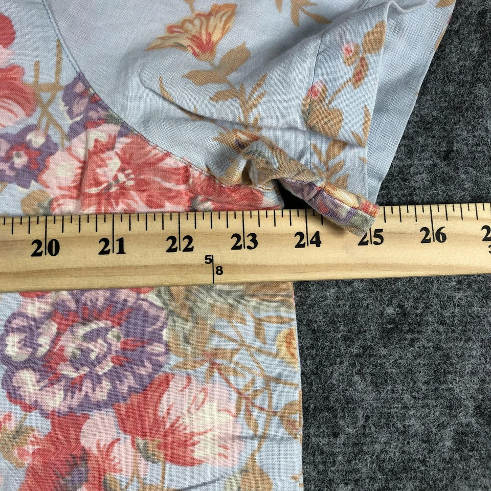 Camisa feminina grama limão grande floral botão para cima linho algodão inspiração vintage - Imagem 4 de 4