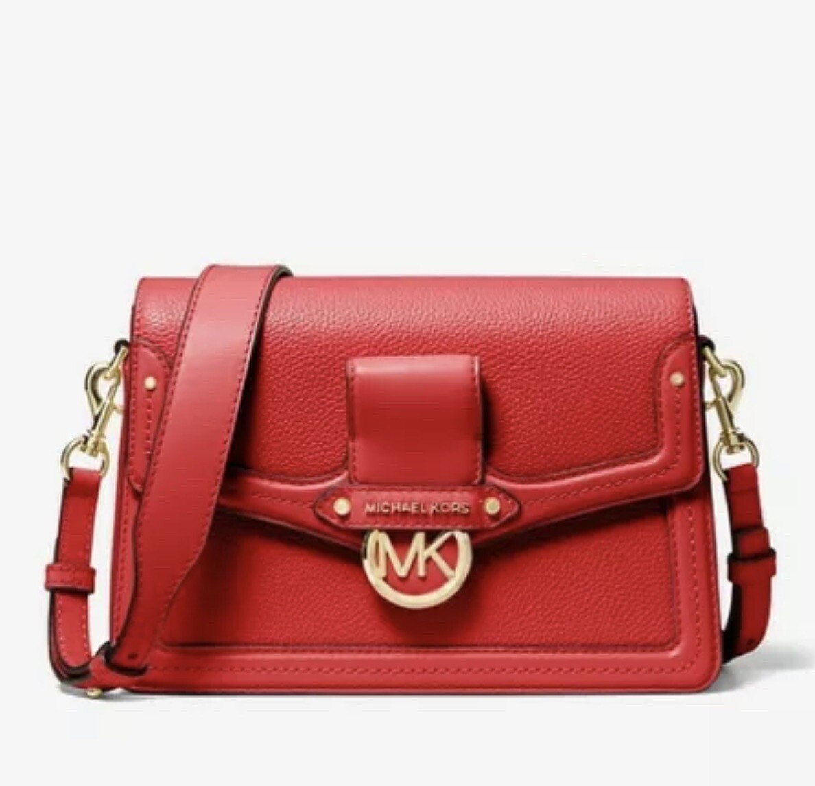 ショルダーバッグ・ポシェット JESSIE WESTERN Women Shoulder Bags BPBREDCO MULCOL Red ☂️🍄Mchael Kors Jessie☄️MEDIUM☄️Pebbled Leather