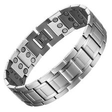 Giant Silver Elegant Magnetic Bracelet Men Women Renew Energy Balance Power Joy