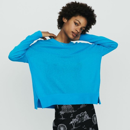 NWT Beautiful Maje Blue Cashmere 
