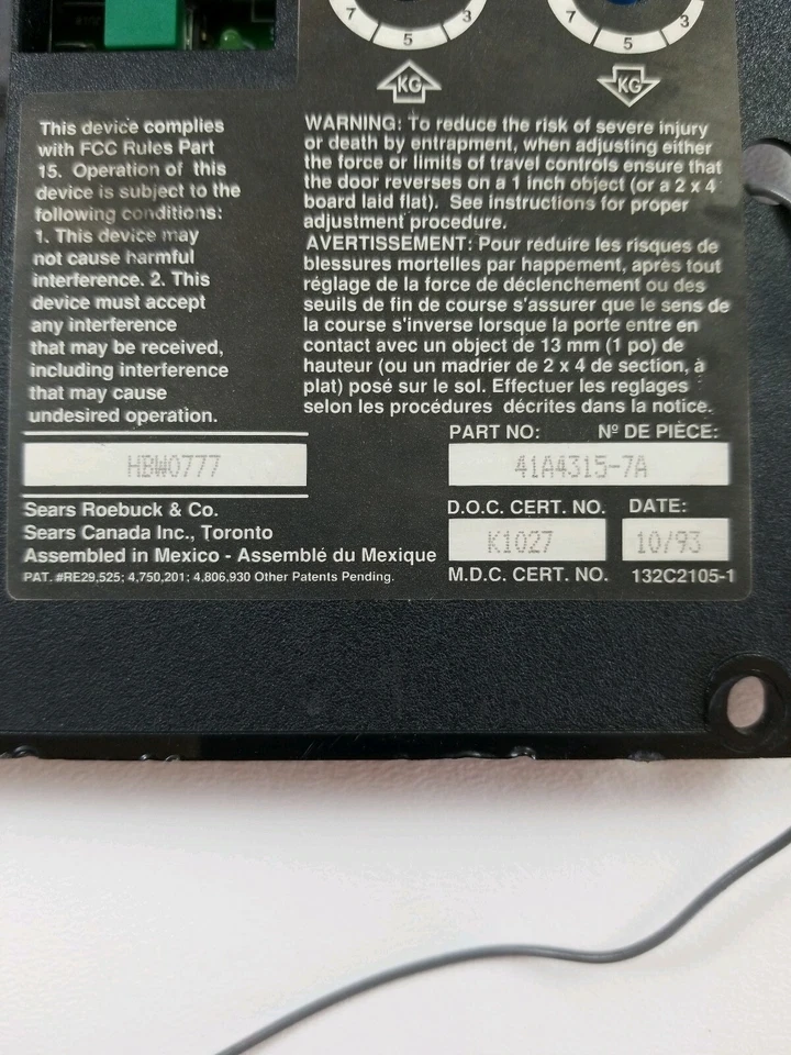 Sears Craftsman Circuit Board GREEN Learn Button 41A4315-7 - GUARANTEED to work! - Image 2 of 4