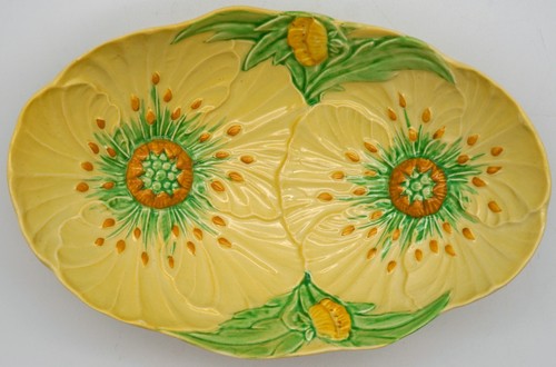 Lovely Art Deco Australian Design Carlton Ware Buttercup Pattern Oval Bowl Dish - Picture 6 of 16