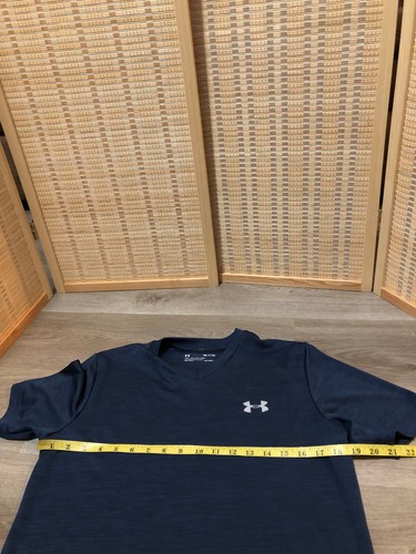 Under Armour Short Sleeve SS Men's T-Shirt Dark Blue Small S Loose Heatgear H527 - Picture 6 of 8