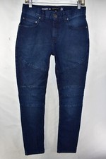 INC International Concepts Skinny Fit Moto Jean Men Size 30x30 Blue Meas 30x31.5