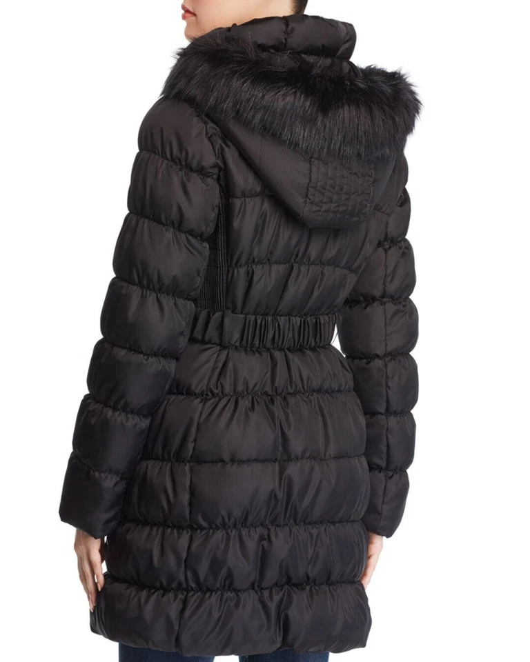 Abrigo acolchado acanalado cuello almohada negro Via Spiga para mujer XS Foto 2 de 4