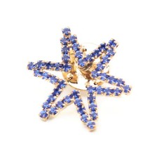 Blue Rhinestone star lapel pin brooch