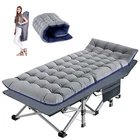 Folding Cot Rollaway Bed Lawn Reclining Chair Chaise Lounge Sun Lounger with Mat