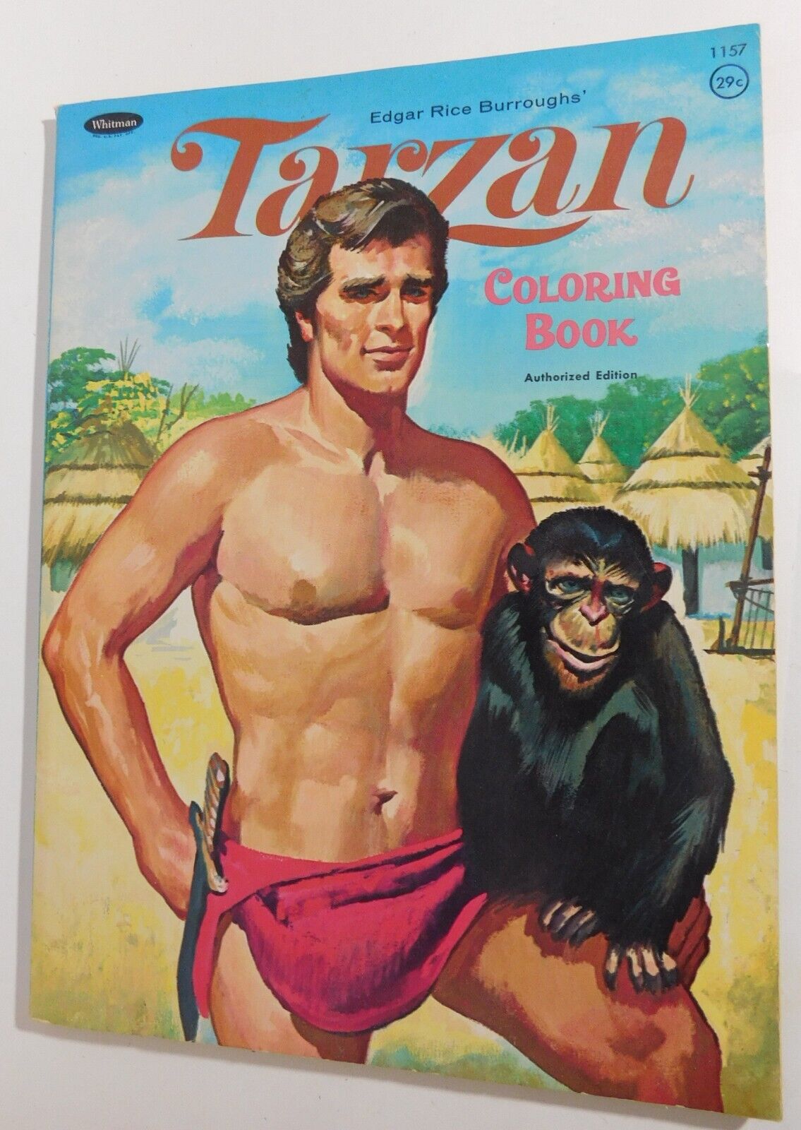 Tarzan Coloring Book Whitman Edition Vintage 1968 USA Made Some colored