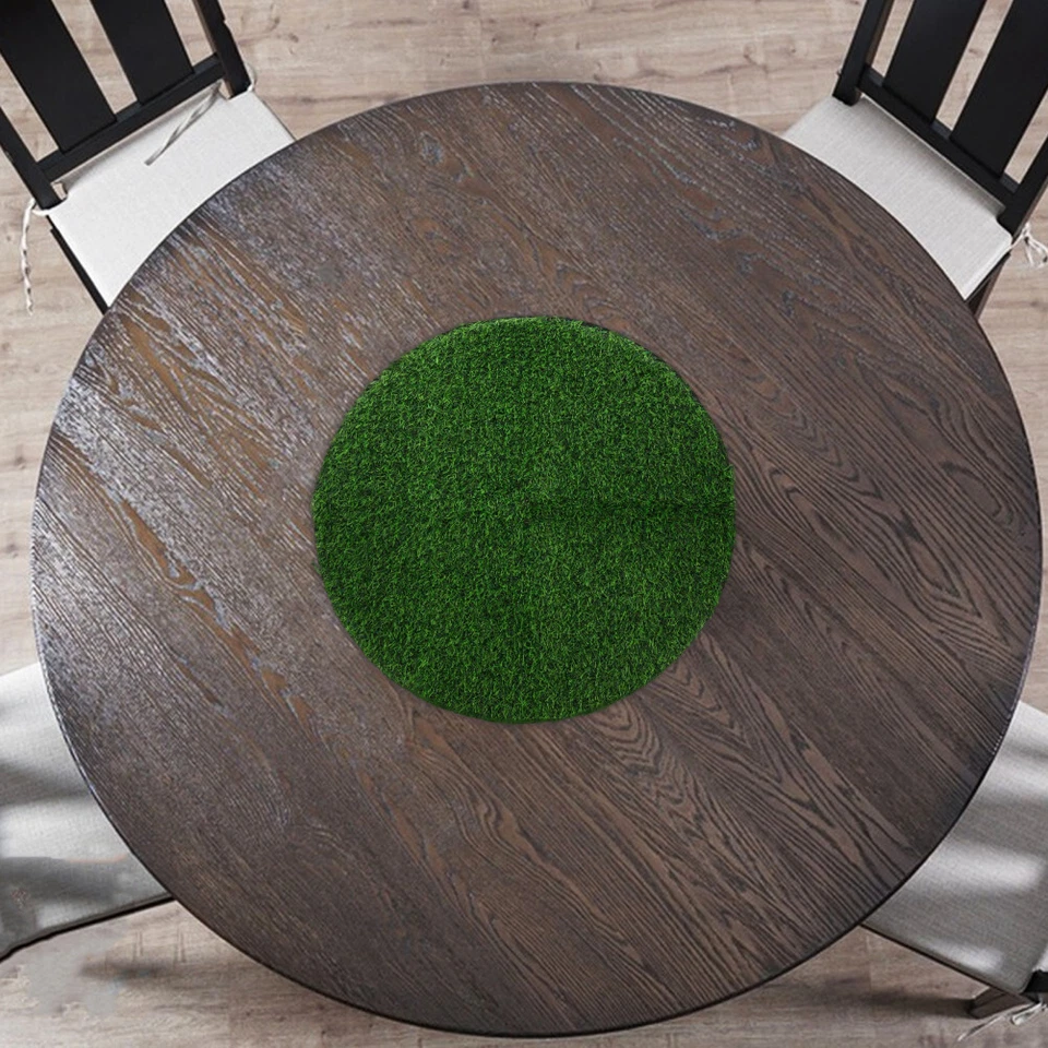 Artificial Grass Round Table Decor Grass Table Runner Indoor Outdoor Grass Mat - Image 4 of 4