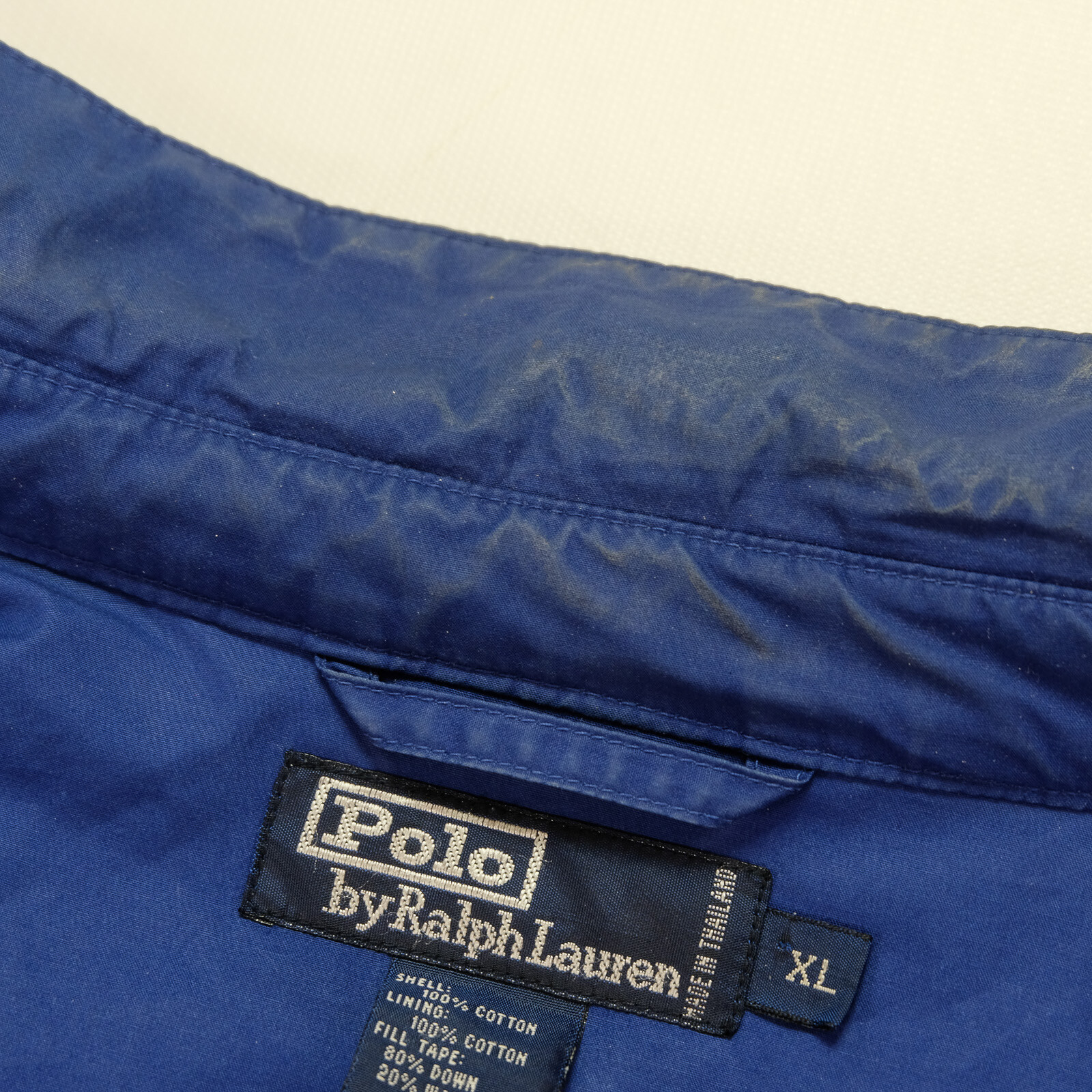 Rara giacca bomber vintage POLO RALPH LAUREN piccolo piumino pony anni 90 blu XL