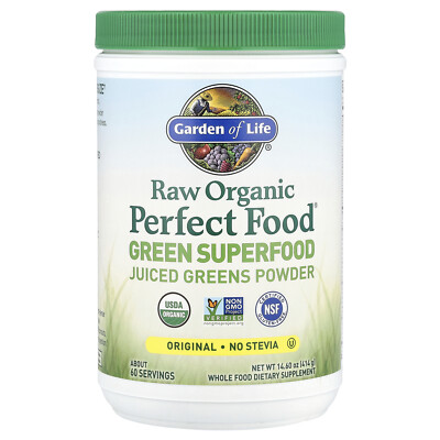 Raw Organic Perfect Food , Green Superfood, Juiced Greens Powder, Original, 14.6