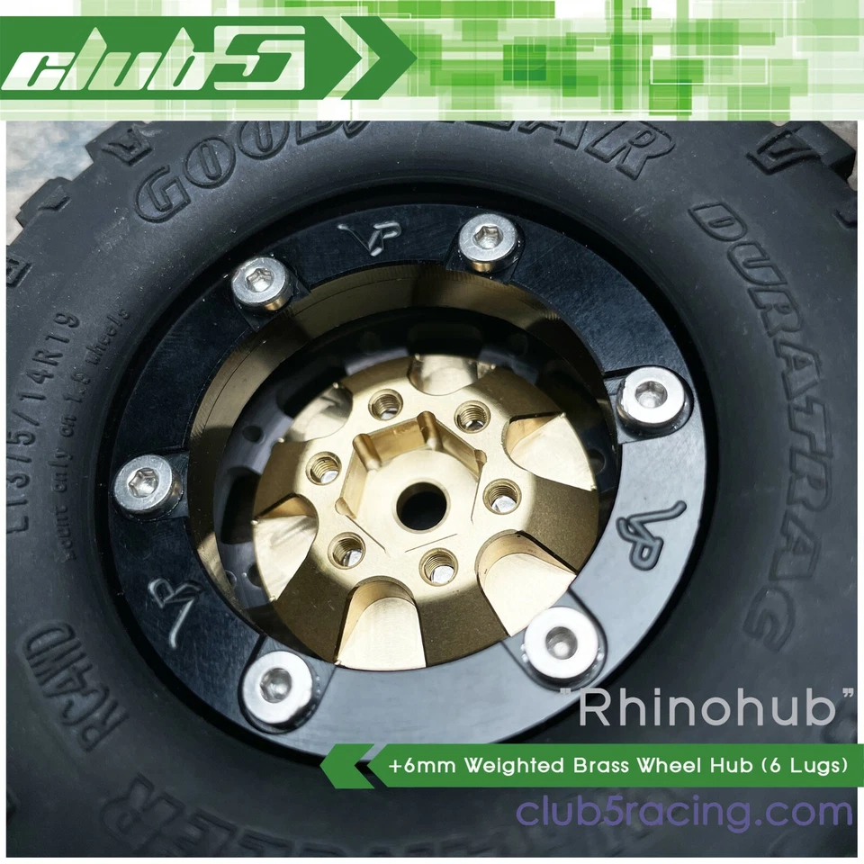 "Rhinohub" +6 mm Weighted Brass Wheel Hub for Vanquish Wheel SLW475 (6 Lugs,V2) - Image 2 of 4
