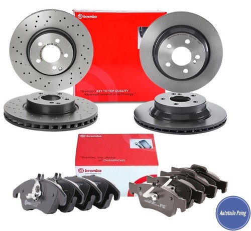 BREMBO BREMSENSET KOMPLETT VORNE & HINTEN MERCEDES BENZ E250 E300 E350 W212 S212 - Afbeelding 1 van 9
