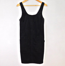 New Look Tall Black Cord Dungaree Dress Size 8 Brand New