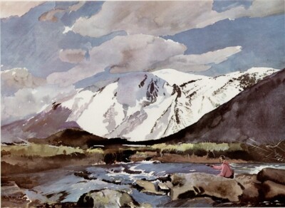 ROY MARTELL MASON - HIGH UP IN THE HILLS - 13 x 19 Sporting Art Print Fishing