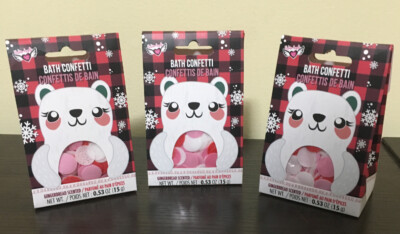 3 Stocking Stuffer Sized Holiday Bath Confetti Bags Gingerbread Scented 