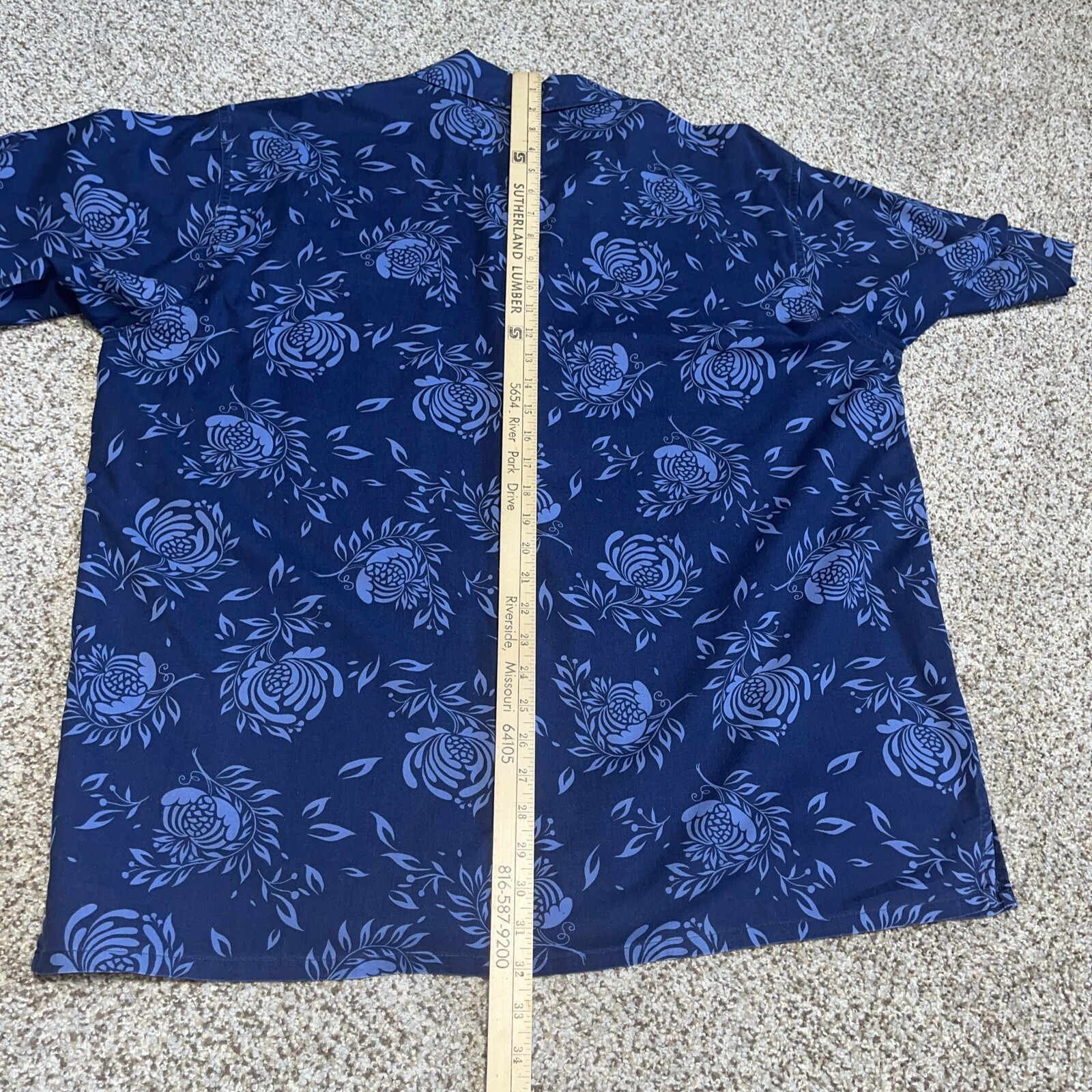 Polo Jeans Co. Ralph Lauren Blue Floral Hawaiian Short Sleeve Mens Shirt Large - View 11