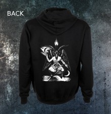 Baphomet Zipper Hoodie Pentagram Occult Leviathan Cross Inverted Gothic Satanic