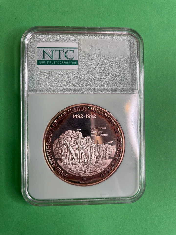 1989 20 Crown CR Turks & Caicos Proof Deep Cameo No PCGS No NGC Beautiful Coin - Image 2 of 2