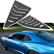Texture Black Quarter Side Window Scoop Louvers Cover for 2010-2015 Chevy Camaro