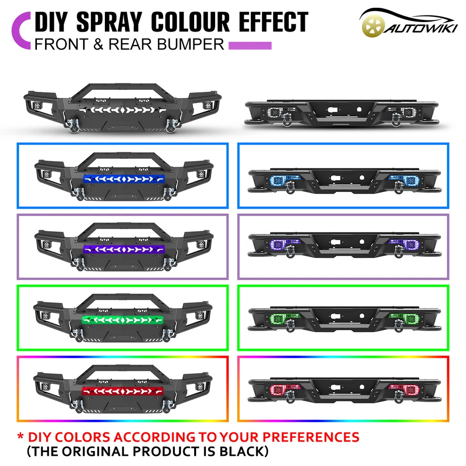 Black Steel Front & Rear Bumper 2014 2015 For Chevrolet Silverado 1500 Truck - Imagem 4 de 4