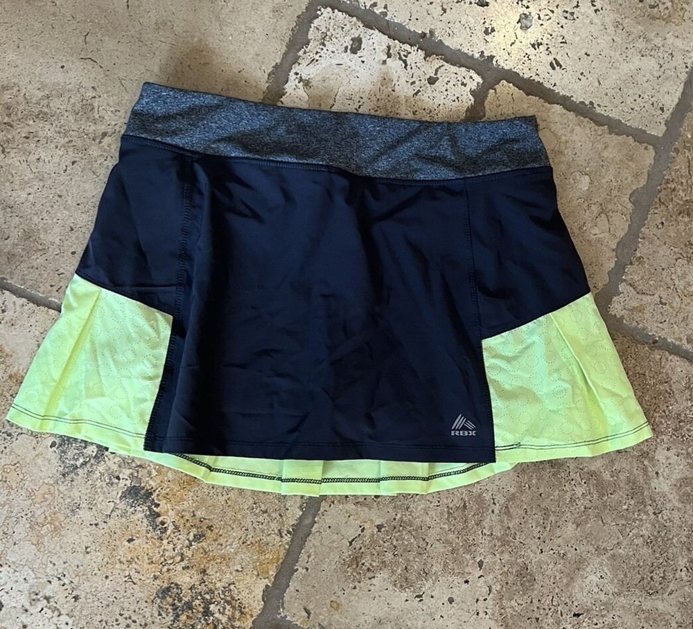 RBX Golf Tennis Skirt Skort in Neon Green Gray with X-DriColor Tech - Size L