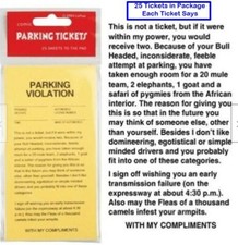 25 Fake Parking Tickets Prank Joke Funny Pretend Police Cop Gag Violation Fun