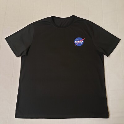 Shein T Shirt Adult 2XL XXL Black Short Sleeve NASA Space Shuttle Stretch  Mens