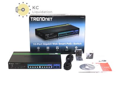 TRENDnet TPE-1020WS 10-Port Gigabit Web Smart PoE+ Switch Mountable - NEW 