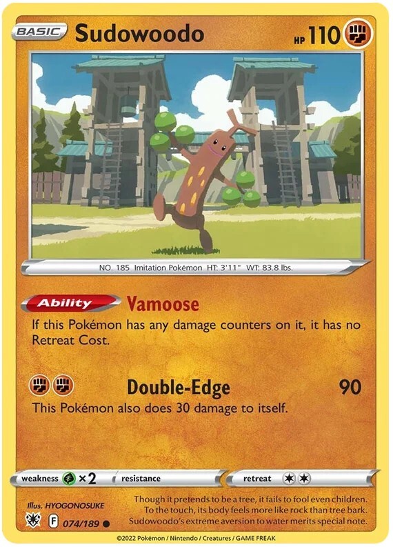 Sudowoodo Pokemon TCG Card 074/189
