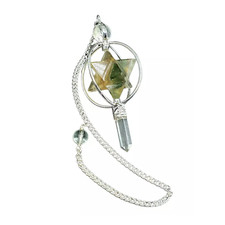 Fluorite pendulum Spinning Merkaba Crystal 3 Part Quartz Ball Point Divination