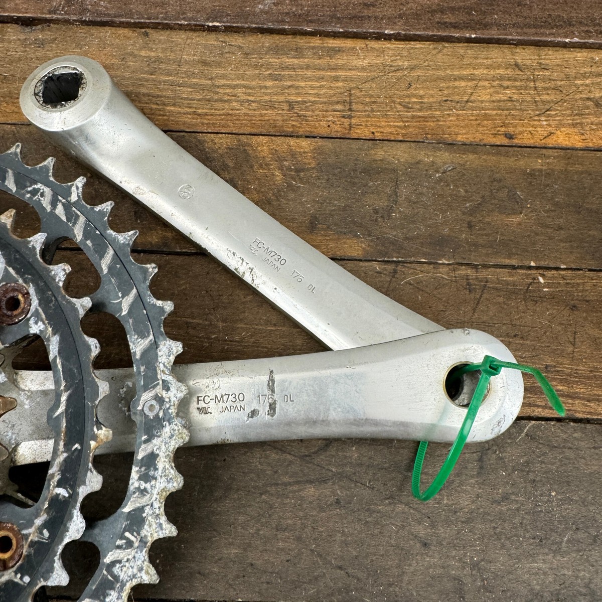 K &M730 Vintage Shimano Deore XT FC-M730 Crank Set 175 mm Pantograph