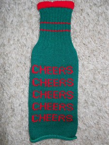 Christmas/New Year Stocking Liquor/Wine Bottle Cover, Vintage, pre-owned