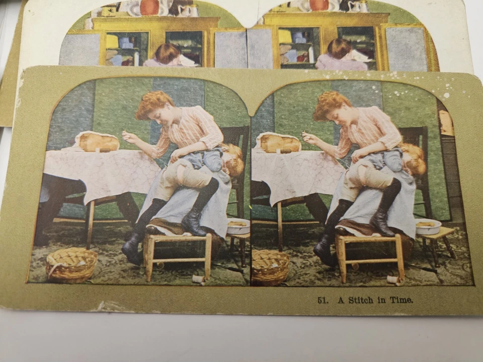 Antique Mix Of Stereoview Card Lot of 50 People, Comedy, Freaks, Landscapes RARE Foto 3 de 4