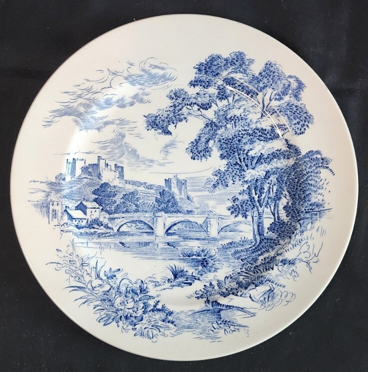 Set of 12 Countryside Wedgwood Blue White 10 China Dinner Plates  Wedgewood