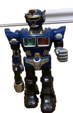 HAP-P-KID 2005 Robot Toy Action Figure 15" Tall Lights Sound Talks Turbo Fighter