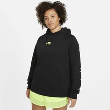  70 NEW Nike AIR Women's NSW Nike Sportswear Hoodie Black DC2772-010 1X