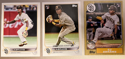 3 CARD LOT 2022 TOPPS UPDATE CJ ABRAMS  #87TBU-10, ROOKIE RC #US34 & #U327