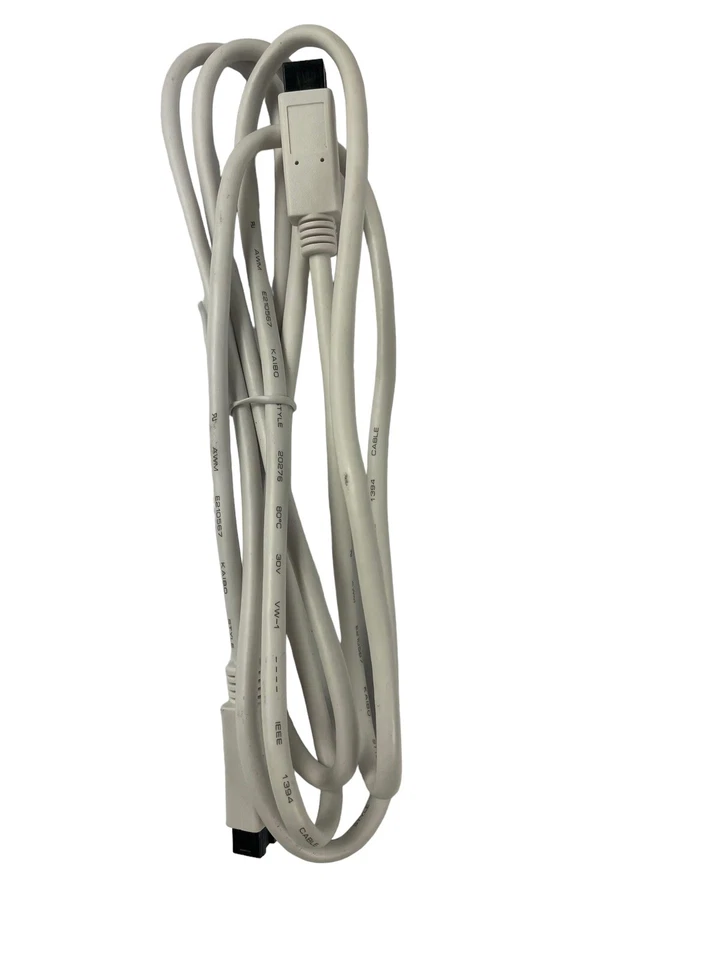 FireWire 1394b 800 IEEE 9 Pin to 9 Pin Male to Male Cable for PC / Mac ( White ) - Image 2 of 4