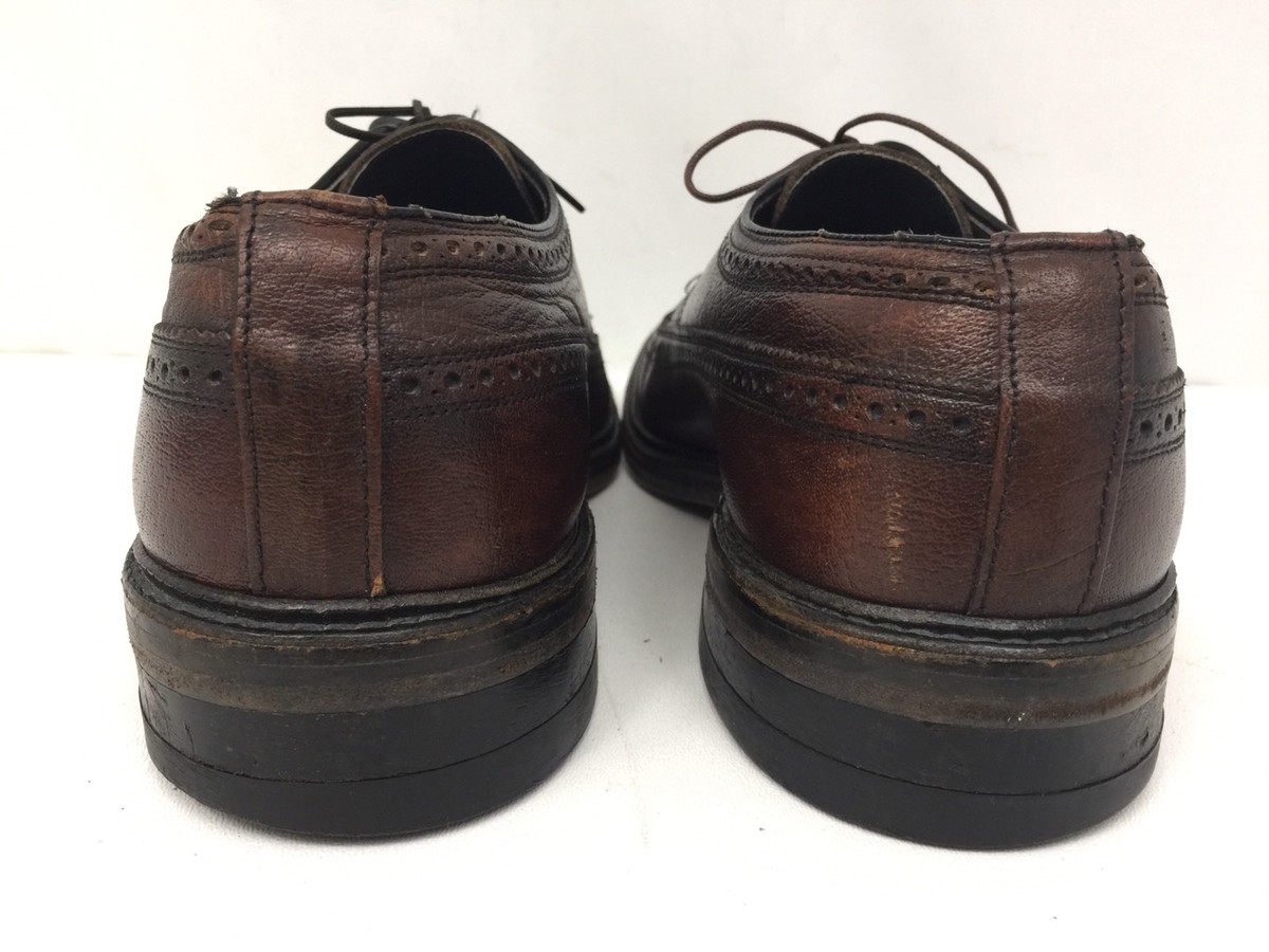 VTG Freeman Free-Flex Oxford Wingtips Dark Brown Leather Dress Shoes 9 C Freeman Free-Flex Mens Dress Shoes Tie up Leather Size 9 C  main image 3